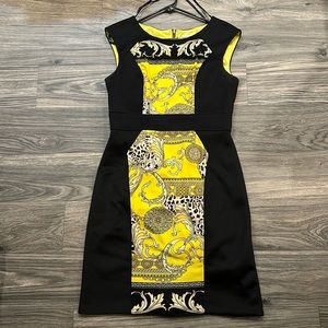 Sandra Darren, black and yellow, size 10 dress